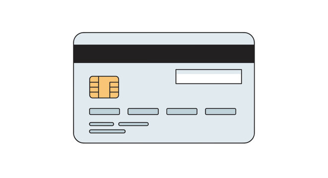 Credit Card with Chip and Magnetic Stripe for Secure Transactions Vector