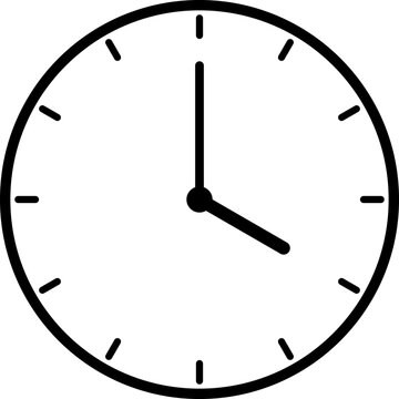 A simple clock face that shows just 4 o'clock