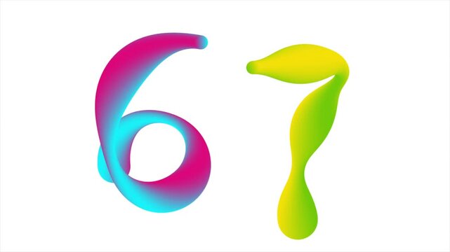 Viral six seven 67 social media meme trend colorful fluid gradient motion background