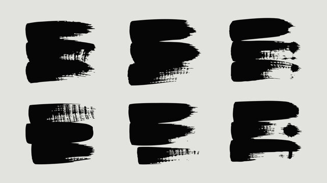 Black handwritten brush letter f variations in abstract style