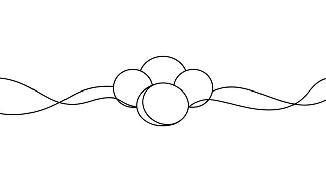 Simple abstract vector illustration of three interconnected circles with wavy lines
