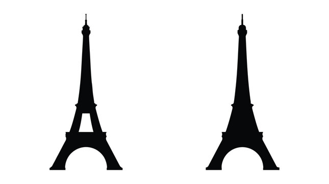 eiffel tower silhouette black white background architecture