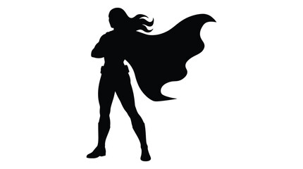 superhero figure silhouette black white background heroic © MdRakib