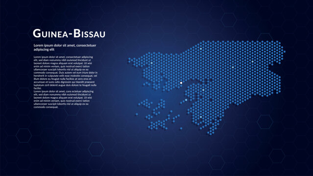 Map of Guinea-Bissau. Digital dot map highlighting the country's most important cities.