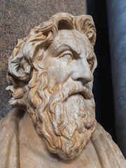 Fototapeta premium Aged Marble Bust of a Classical Philosopher