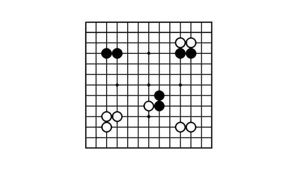 Minimal baduk outline icon vector strategy board game symbol design