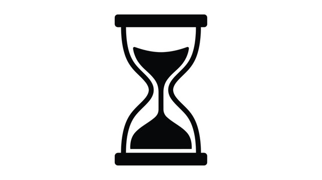 Hourglass Silhouette On White Background Minimalist Time Measurement Device