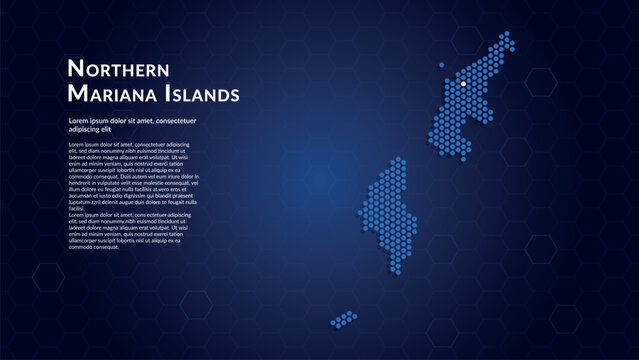 Map of Northern Mariana Islands. Digital dot map highlighting the country's most important cities.