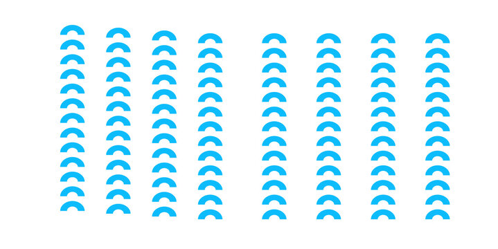 Stacked crescent motif flat design for modern poster branding.