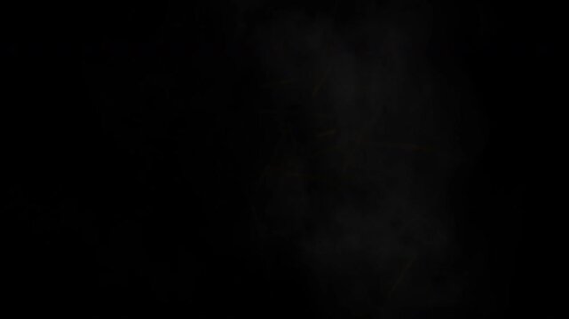 Realistic Gun Muzzle Flash Fire FX Explosion on Black Background, Weapon Shot Animation Effect