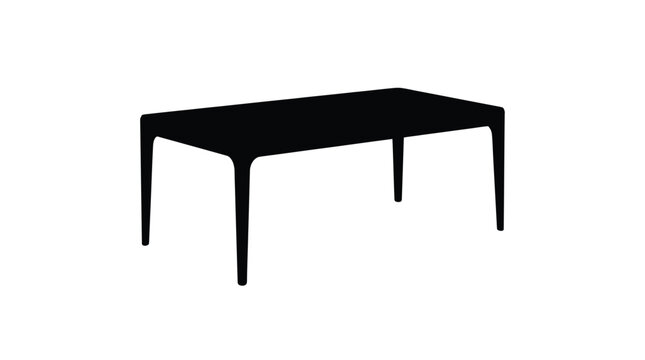 Rectangular Table Silhouette Against White Background furniture