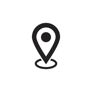 vector map pointer icon. Map pin icon vector illustration on transparent background. Location pin icon black silhouette for maps and navigation.
