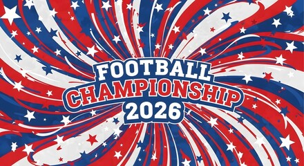Fototapeta premium Football championship 2026 celebration vector art with fireworks