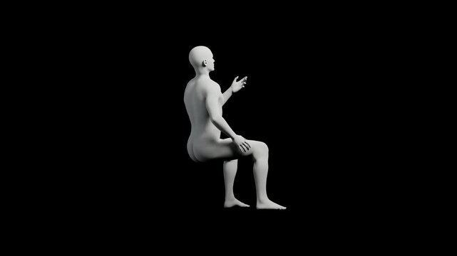 Mannequin figure standing rear view
