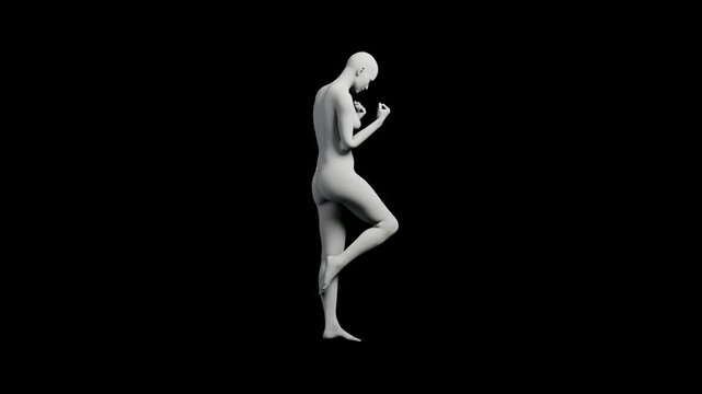 360 Turntable Rotation Video of a Running Figure Model