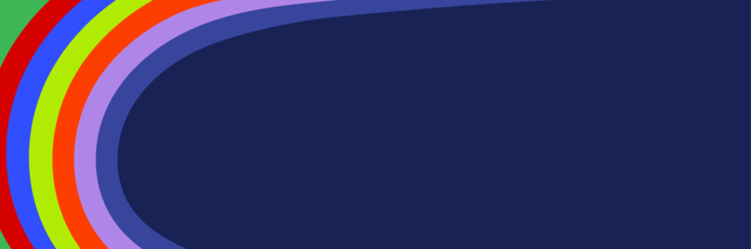 Modern banner for sports championship featuring abstract multi colored curved lines. Minimalist banner layout with a dynamic ribbon effect for global football tournaments and marketing campaigns