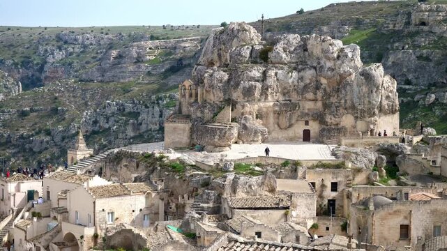 The incredible Santa Maria di Idris, a rupestrian church carved into the rock, stands as a stunning example of Matera&rsquo;s ancient cave architecture.