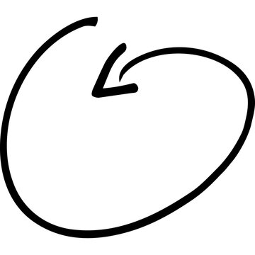 Hand Drawn Circular Back Arrow Icon Representing Undo and Return Action