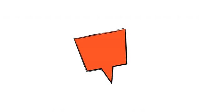 Orange speech bubble icon for modern communication designs on a transparent background. Perfect for social media posts, presentations, websites, and messaging apps.
