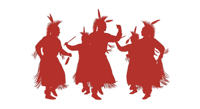 Native American Dancers Silhouette