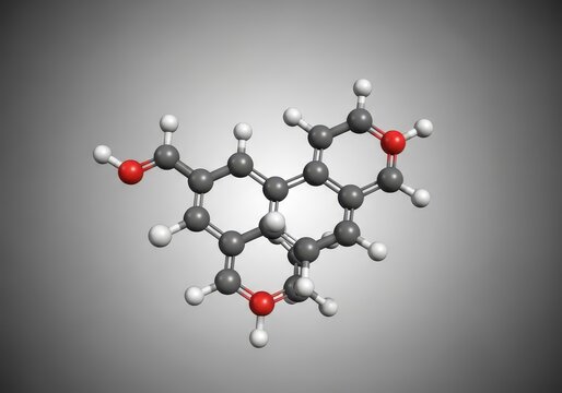 Scientific rendering of the chemical structure for the powerful steroid hormone testosterone essential for biological development and vitality, fitness, growth, medical