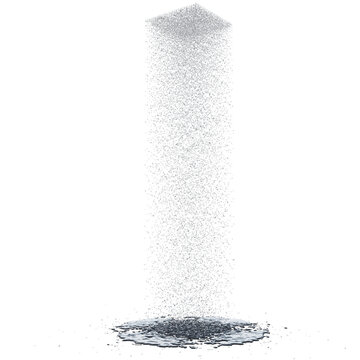 Water from tropical shower isolated transparent background photo realistic 3d rendering PNG 16 bit with alpha channel
