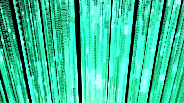 Digital green data streams flowing through a virtual network