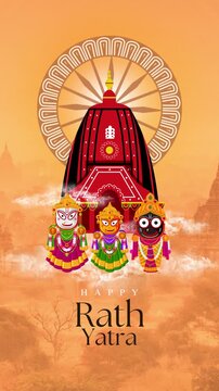 Rath Yatra Orange and Red Traditional Greeting Video Story