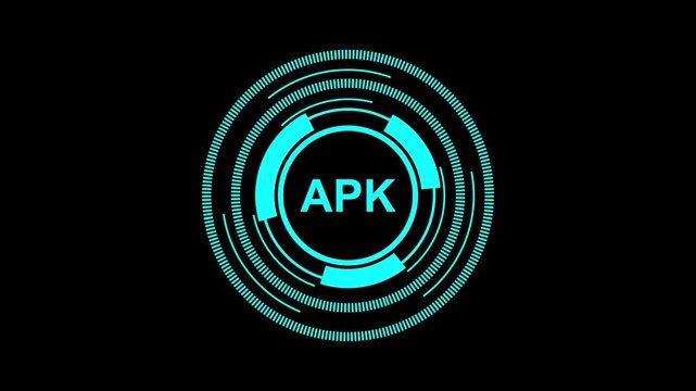 Futuristic APK Interface with Digital Targeting Elements in motion graphice 4K Resolution video.