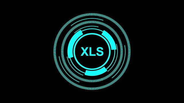 Futuristic XLS Interface with Spreadsheet Visualization Elements in 4K animatio motion graphics video.