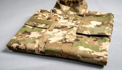 Obraz premium Detailed modern camouflage combat uniform fabric pattern