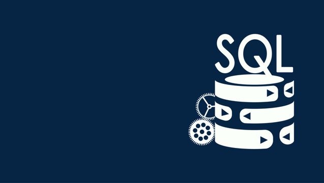 learn sql banner, color vector illustration