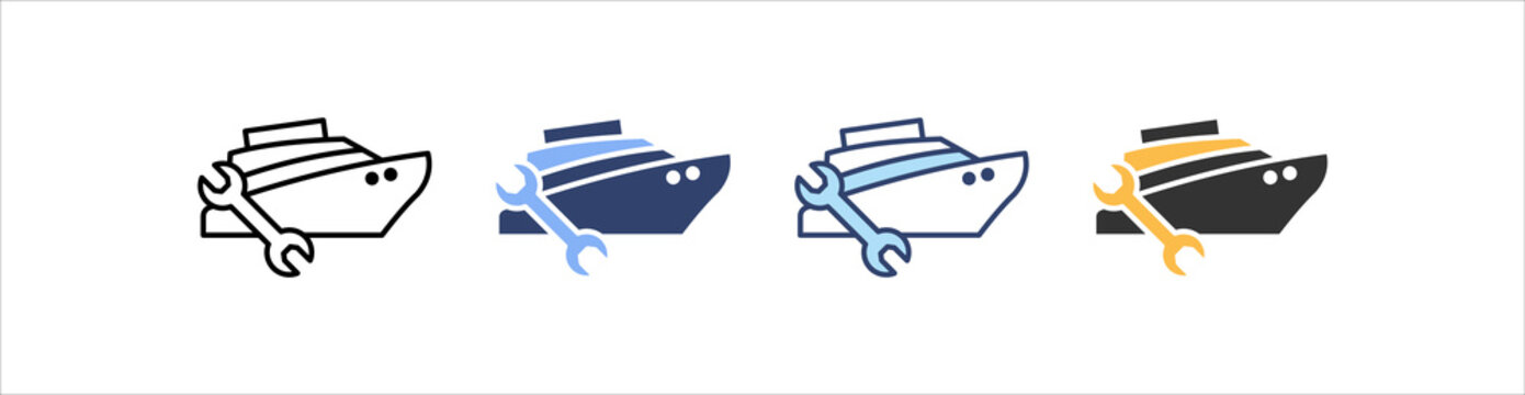 Vessel Maintenance Icon Set Multiple Style Collection