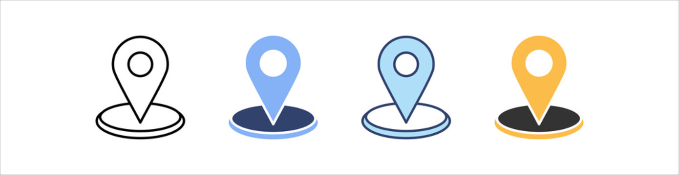 Location Icon Set Multiple Style Collection