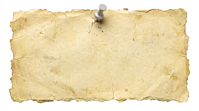 Old parchment paper with rustic look isolated on transparent background
