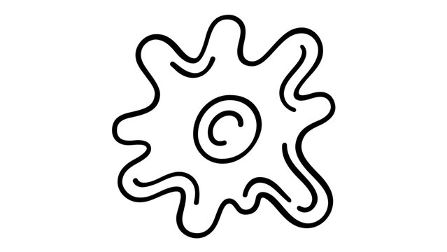 Amoeba microorganism white blood cell vector icon illustration for biology science immunology medical healthcare studies isolated on clean background minimalist flat design scalable graphic element