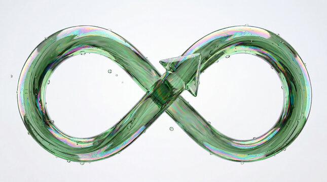 Green liquid bioeconomy,  infinity loop with arrow circular economy concept