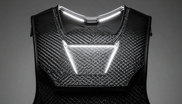 Detailed view of a Kevlar ballistic panel from a bulletproof vest showcasing its dense weave and protective fibers