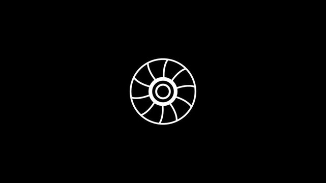Rotating Car Wheels Animation on Green Screen.Automotive Projects and Design.Transportation vector Looping animation Modern.