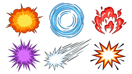 Collection of comic explosion and impact effect symbols © Alan