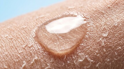 Fototapeta premium Macro Shot of Hydrating Serum Drop on Extremely Dry and Flaky Epidermis