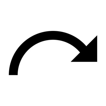 Minimalist linear redo arc arrow icon capturing dynamic motion forward progression and digital repetition for modern corporate web design mobile applications