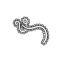 Fototapeta premium Minimalist icon representing the segmented filovirus chain structure of Ebola.