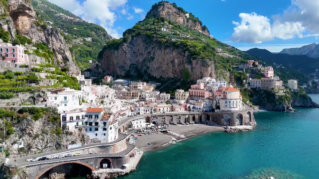 Atrani on the Amalfi Coast in the province of Salerno, Italy