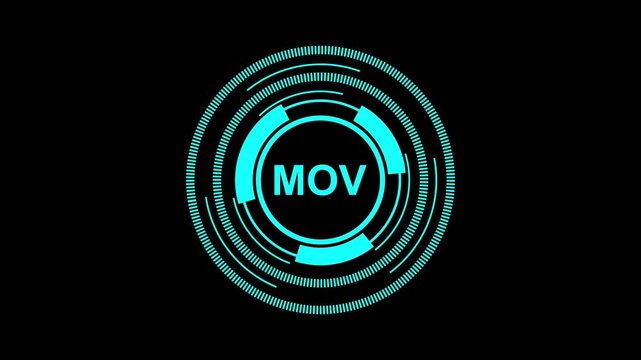 Futuristic MOV Interface with Multimedia Container Elements in 4K animatio motion graphics video.