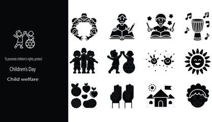 Fototapeta premium Diverse global kids silhouette circle icon vector art, Smiling sun face icon cute silhouette circle icon for kids design