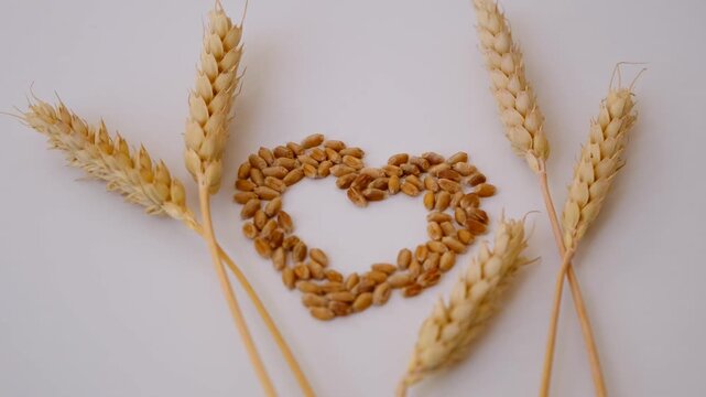 Wheat isolate on a white background. Selective focus.