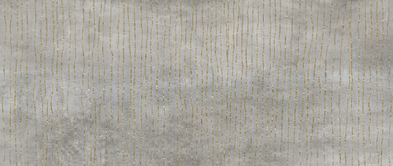 Fototapeta premium Texture background shows a grey concrete surface with beautifully detailed parallel vertical gold lines