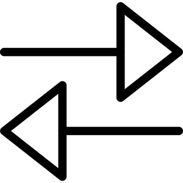 Minimalist Bidirectional Arrow Icon, Horizontal Swap and Exchange Symbol