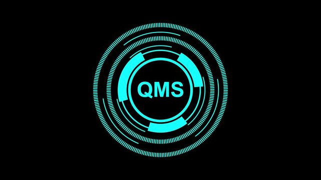 Futuristic QMS Interface with Quality Control Elements in Ultra HD.4k animation motion graphics video.